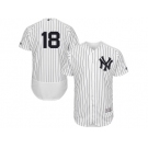 Men's Majestic New York Yankees #18 Didi Gregorius White Navy Flexbase Authentic Collection MLB Jersey