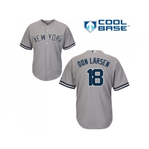 Men's Majestic New York Yankees #18 Don Larsen Replica Grey Road MLB Jersey