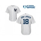 Men's Majestic New York Yankees #18 Don Larsen Replica White Home MLB Jersey