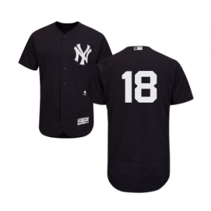 Men's Majestic New York Yankees #18 Johnny Damon Navy Blue Alternate Flex Base Authentic Collection MLB Jersey