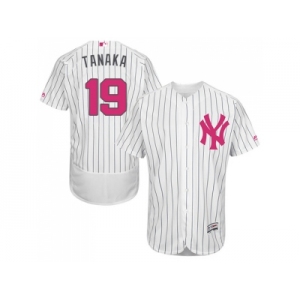 Men's Majestic New York Yankees #19 Masahiro Tanaka Authentic White 2016 Mother's Day Fashion Flex Base MLB Jersey