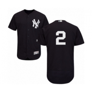 Men's Majestic New York Yankees #2 Derek Jeter Navy Flexbase Authentic Collection MLB Jersey