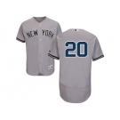 Men's Majestic New York Yankees #20 Jorge Posada Grey Flexbase Authentic Collection MLB Jersey