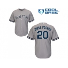 Men's Majestic New York Yankees #20 Jorge Posada Replica Grey Road MLB Jersey