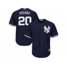 Men's Majestic New York Yankees #20 Jorge Posada Replica Navy Blue Alternate MLB Jersey