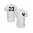 Men's Majestic New York Yankees #20 Jorge Posada White Navy Flexbase Authentic Collection MLB Jersey