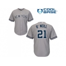 Men's Majestic New York Yankees #21 Paul O'Neill Authentic Grey Road MLB Jersey