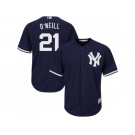 Men's Majestic New York Yankees #21 Paul O'Neill Authentic Navy Blue Alternate MLB Jersey