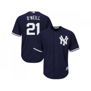 Men's Majestic New York Yankees #21 Paul O'Neill Authentic Navy Blue Alternate MLB Jersey