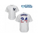 Men's Majestic New York Yankees #24 Gary Sanchez Authentic White USA Flag Fashion MLB Jersey