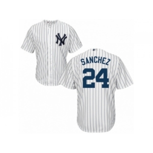 Men's Majestic New York Yankees #24 Gary Sanchez Replica White Home MLB Jersey