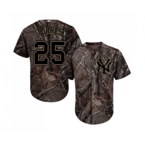 Men's Majestic New York Yankees #25 Gleyber Torres Authentic Camo Realtree Collection Flex Base MLB Jersey