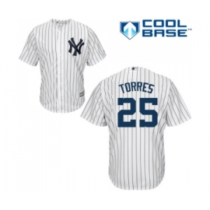 Men's Majestic New York Yankees #25 Gleyber Torres Replica Navy Blue Alternate MLB Jerse