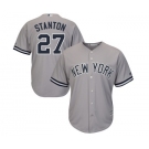 Men's Majestic New York Yankees #27 Giancarlo Stanton Replica Grey Road MLB Jersey