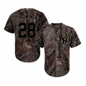 Men's Majestic New York Yankees #28 Austin Romine Authentic Camo Realtree Collection Flex Base MLB Jersey