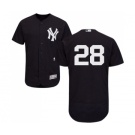 Men's Majestic New York Yankees #28 Austin Romine Navy Blue Alternate Flex Base Authentic Collection MLB Jersey