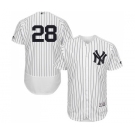 Men's Majestic New York Yankees #28 Austin Romine White Home Flex Base Authentic Collection MLB Jersey