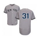 Men's Majestic New York Yankees #31 Aaron Hicks Grey Flexbase Authentic Collection MLB Jersey