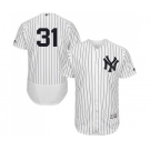 Men's Majestic New York Yankees #31 Aaron Hicks White Navy Flexbase Authentic Collection MLB Jersey