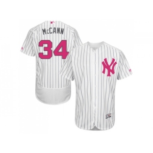 Men's Majestic New York Yankees #34 Brian McCann Authentic White 2016 Mother's Day Fashion Flex Base MLB Jersey