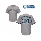 Men's Majestic New York Yankees #34 Brian McCann Replica Grey Road MLB Jersey