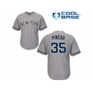 Men's Majestic New York Yankees #35 Michael Pineda Authentic Grey Road MLB Jersey