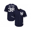 Men's Majestic New York Yankees #36 Carlos Beltran Replica Navy Blue Alternate MLB Jersey