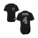 Men's Majestic New York Yankees #4 Lou Gehrig Authentic Black Fashion MLB Jersey