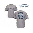 Men's Majestic New York Yankees #43 Austin Romine Replica Grey Road MLB Jersey