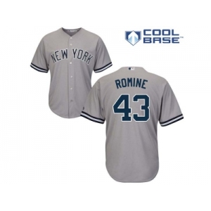 Men's Majestic New York Yankees #43 Austin Romine Replica Grey Road MLB Jersey