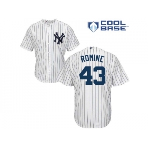 Men's Majestic New York Yankees #43 Austin Romine Replica White Home MLB Jersey