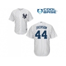 Men's Majestic New York Yankees #44 Reggie Jackson Replica White Home MLB Jersey