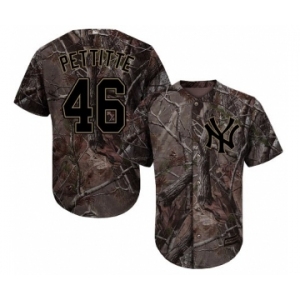 Men's Majestic New York Yankees #46 Andy Pettitte Authentic Camo Realtree Collection Flex Base MLB Jersey