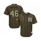 Men's Majestic New York Yankees #46 Andy Pettitte Authentic Green Salute to Service MLB Jersey