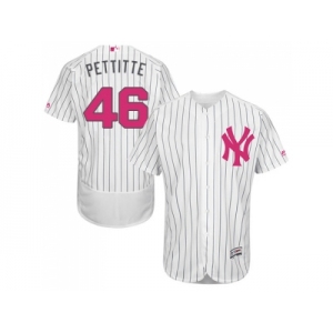 Men's Majestic New York Yankees #46 Andy Pettitte Authentic White 2016 Mother's Day Fashion Flex Base MLB Jersey