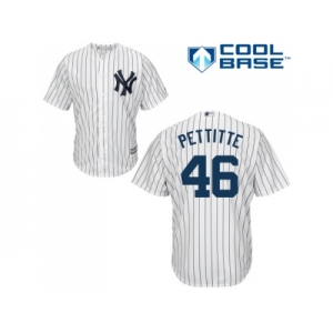 Men's Majestic New York Yankees #46 Andy Pettitte Replica White Home MLB Jersey