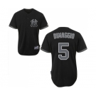 Men's Majestic New York Yankees #5 Joe DiMaggio Authentic Black Fashion MLB Jersey