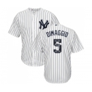 Men's Majestic New York Yankees #5 Joe DiMaggio Authentic White Team Logo Fashion MLB Jersey