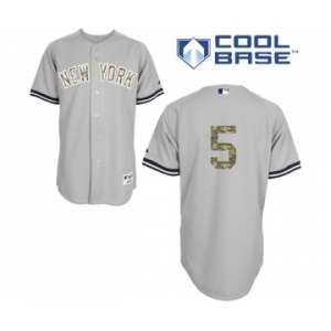 Men's Majestic New York Yankees #5 Joe DiMaggio Replica Grey USMC Cool Base MLB Jersey