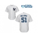 Men's Majestic New York Yankees #51 Bernie Williams Authentic White Home MLB Jersey