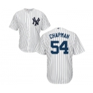 Men's Majestic New York Yankees #54 Aroldis Chapman Replica White Home MLB Jersey