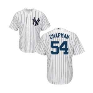 Men's Majestic New York Yankees #54 Aroldis Chapman Replica White Home MLB Jersey