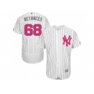 Men's Majestic New York Yankees #68 Dellin Betances Authentic White 2016 Mother's Day Fashion Flex Base MLB Jersey