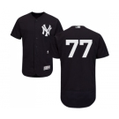 Men's Majestic New York Yankees #77 Clint Frazier Navy Blue Alternate Flex Base Authentic Collection MLB Jersey