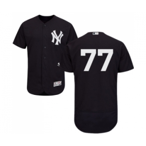 Men's Majestic New York Yankees #77 Clint Frazier Navy Blue Alternate Flex Base Authentic Collection MLB Jersey