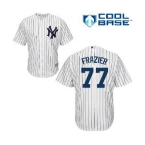 Men's Majestic New York Yankees #77 Clint Frazier Replica White Home MLB Jersey