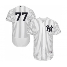 Men's Majestic New York Yankees #77 Clint Frazier White Home Flex Base Authentic Collection MLB Jersey