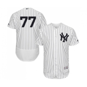 Men's Majestic New York Yankees #77 Clint Frazier White Home Flex Base Authentic Collection MLB Jersey