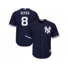 Men's Majestic New York Yankees #8 Yogi Berra Replica Navy Blue Alternate MLB Jersey