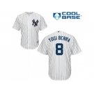 Men's Majestic New York Yankees #8 Yogi Berra Replica White Home MLB Jersey